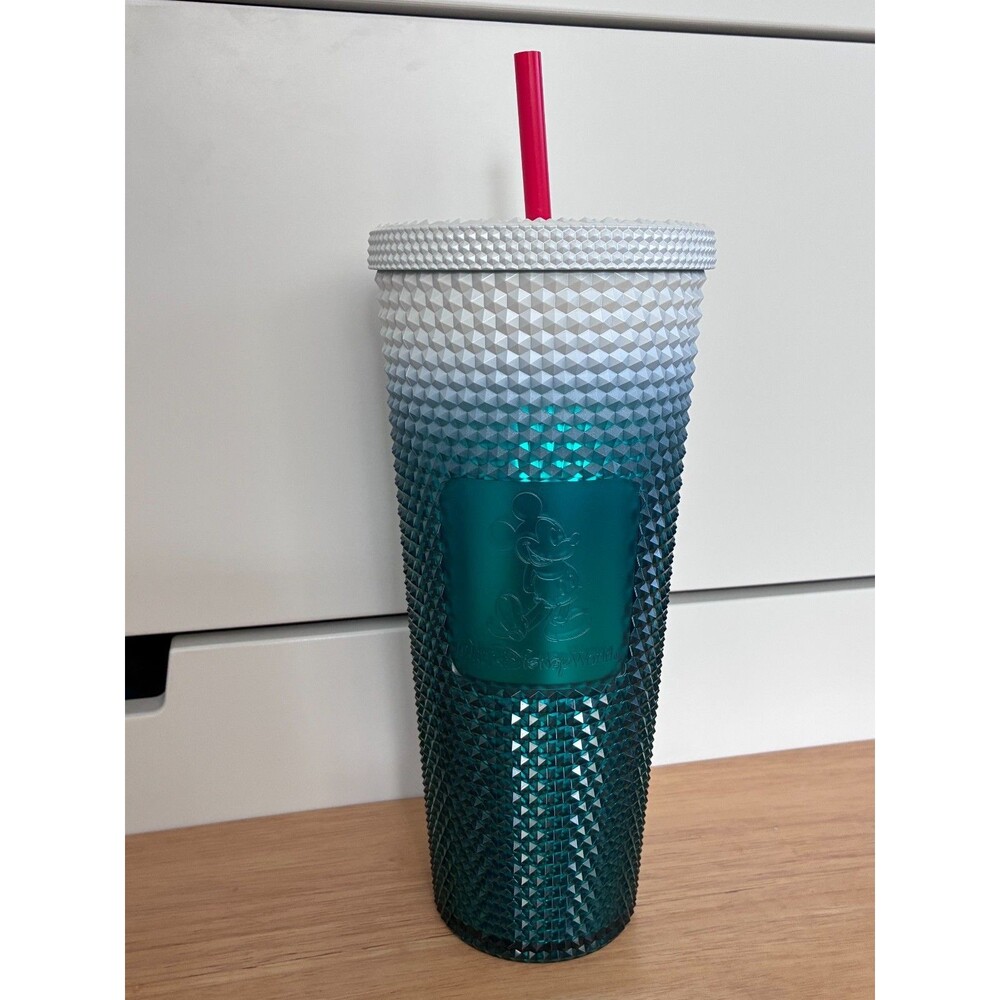 Disney Parks Starbucks Walt Disney World 2023 Green Geometric Tumbler Light Use